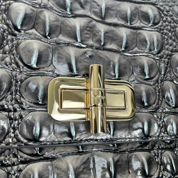 Brahmin Rosalie Leather Crossbody Bag Norcturnal Melbourne Charcoal Gray - Picture 10 of 16